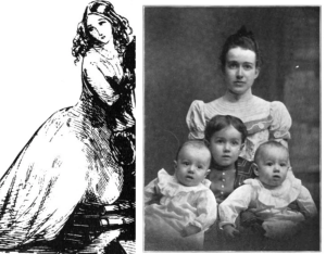 Flora Shoemaker with artist’s rendering of Ada Clare from Charles Dickens’s BLEAK HOUSE.
